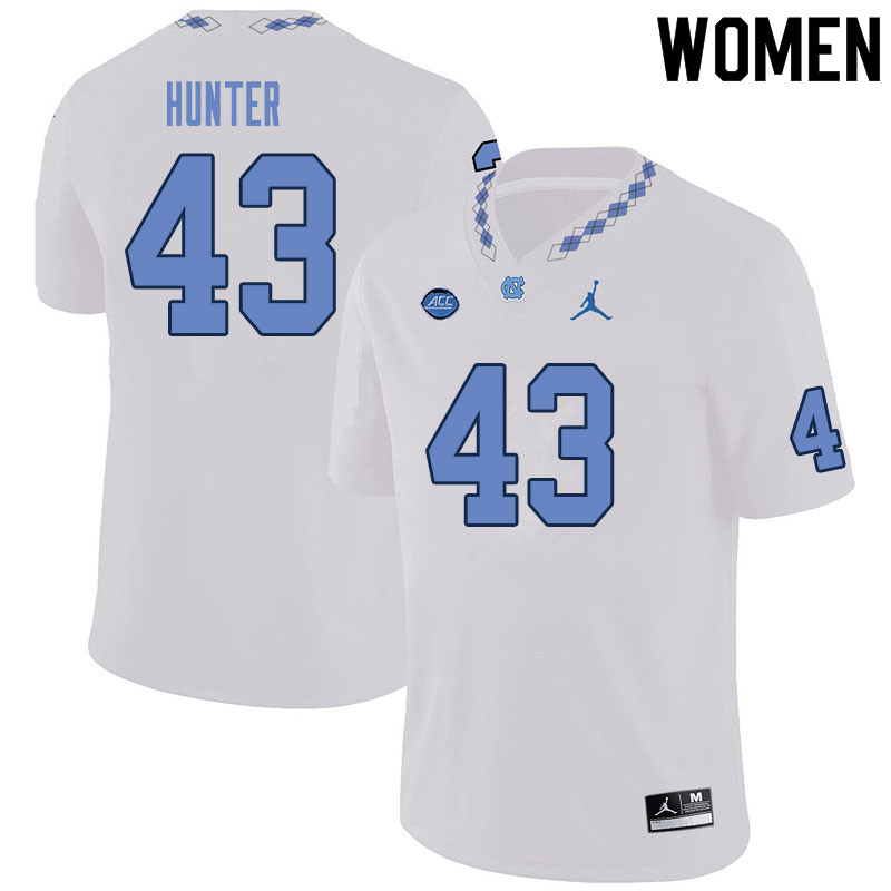 Women #43 Braden Hunter North Carolina Tar Heels College Football Jerseys Sale-White